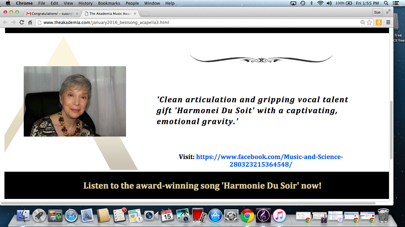 Akedemia award for a capella category jan 2016